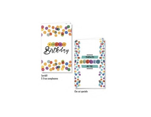 Biglietto Cromo compleanno mini 8.5x13.5cm