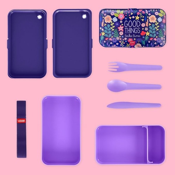 Legami - Porta Pranzo, Lunch Box con 3 Posate...