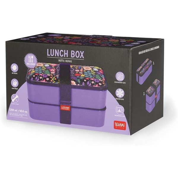 Legami - Porta Pranzo, Lunch Box con 3 Posate...