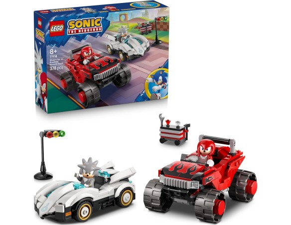 LEGO Sonic the Hedgehog Auto di Silver vs. Monster Truck di Knuckles Giocattolo - Include 2 Minifigure e 2 Chaos Emeralds - Ide