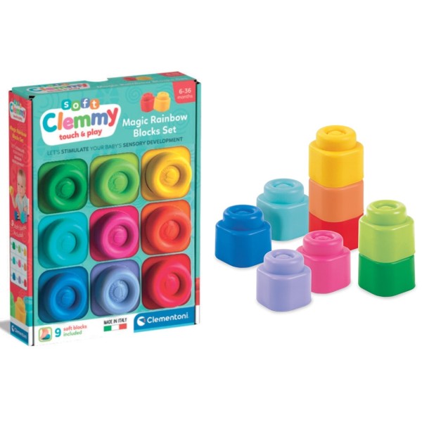 Clementoni Baby Clemmy Rainbow 9 Block Set