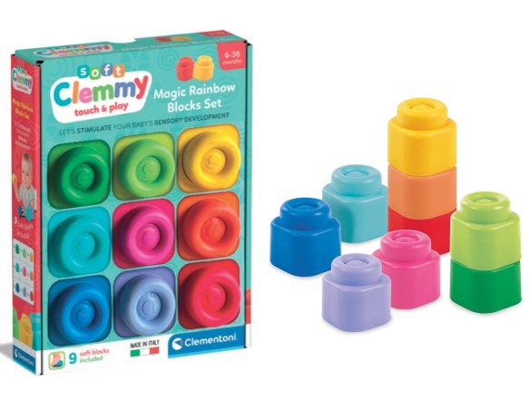 Clementoni Baby Clemmy Rainbow 9 Block Set