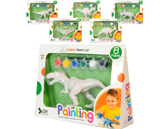 CONF. DINOSAURO DA DIPINGERE C/COLORI ASS 51871 GINMAR   - soggetti assortiti 1 pz