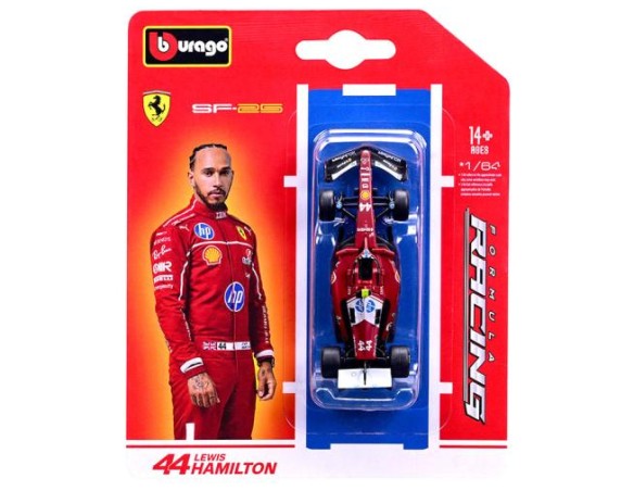 F1 FERRARI SF-25 LEWIS HAMILTON -16 BLISTER SCALA 1:64 ALTRI BRAND - GIOCATTOLI VARI