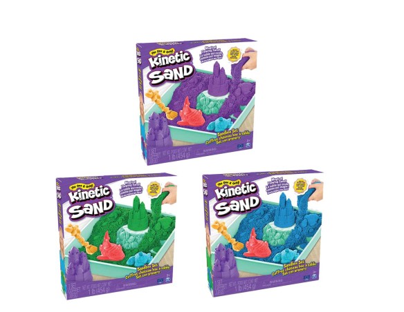 KINETIC SAND CASTELLO DI SABBIA CINETICA VARI COLORI CON ACCESSORI