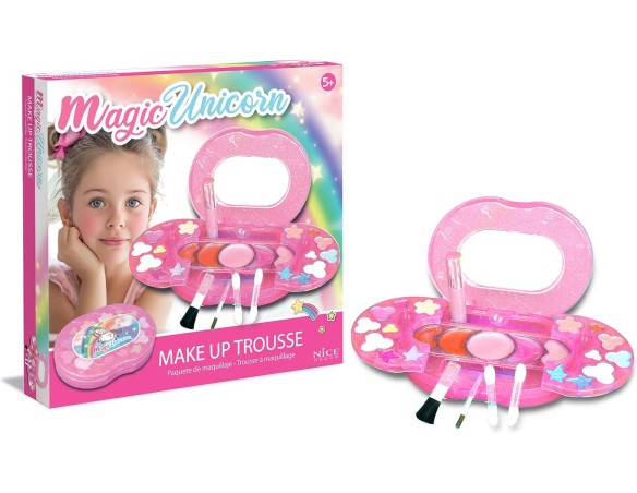 Nice Group - Magic Unicorn, 1 Travel Trousse con Trucchi, Ombretti e Lucidalabbra