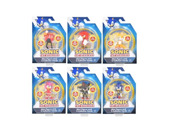 Sonic | Personaggio 8cm mini figure con 2 card da collezione - Sonic