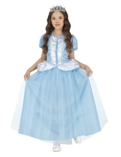 Vestito Costume fantasy blue princess infantile...