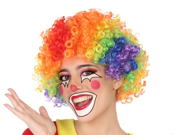 Carnevale | PARRUCCA PAGLIACCIO CLOWN RICCIA RICCIOLINA MULTICOLORE 83670