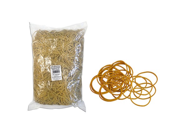 Elastici in gomma gialli Markin - diametro Ø 150 mm - sacco da 1000 gr 1kg 0/150