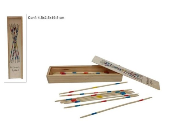 MIKADO IN LEGNO Spiel shangai gioco da tavola società  stecchini bastoncini scatola Legno