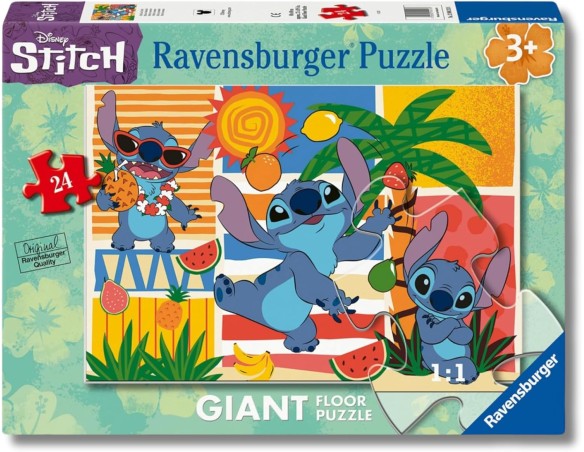 Ravensburger - Puzzle Stitch | Puzzle Bambini 3 Anni | Puzzle 24 Pezzi Bambini Da Pavimento 70x50 Cm | Giochi Bambini 3 Anni | 