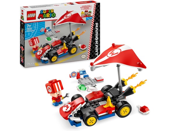 LEGO 72032 Super Mario Kart : Kart Standard, Macchina Giocattolo da Costruire Nintendo da Collezione con Toad in Tuta Rossa, Gi