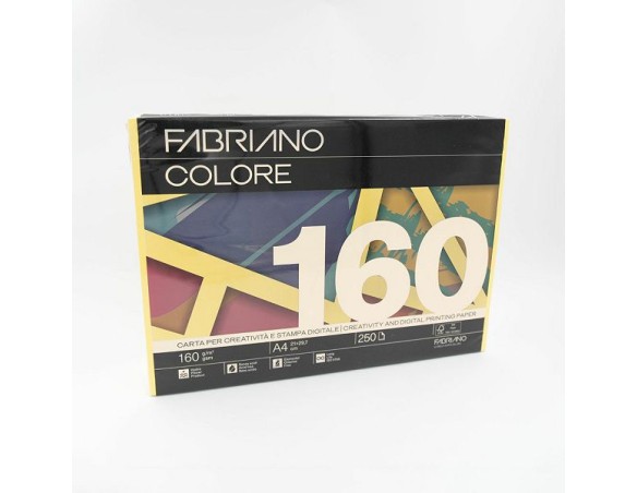 RISMA FABRIANO - Carta cartoncino a4 160gr 250fg col.forti giallo - 74616021