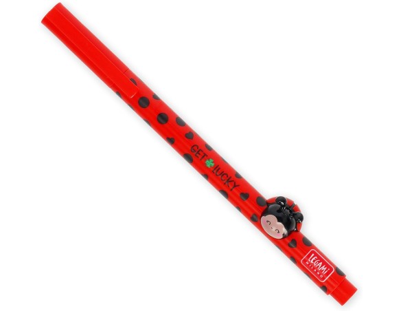 Legami - Penna Gel con Animaletto Decorativo Lovely Friends, Ladybug, Coccinella Evita il Rotolamento, Inchiostro Rosso, Animal