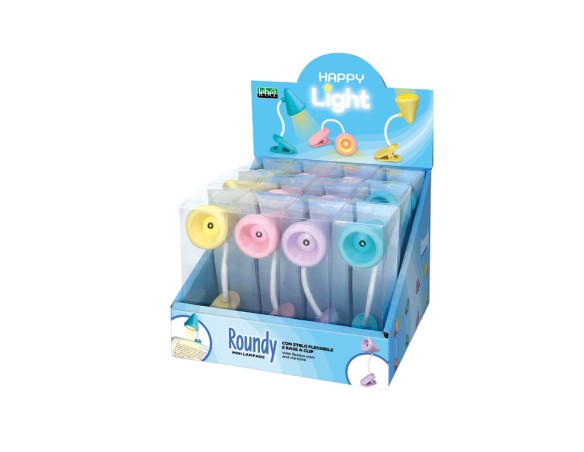 Lampada da notte lettura libro Happy Light Mini h. 11.5cm Roundy 4 soggetti Lebez 26