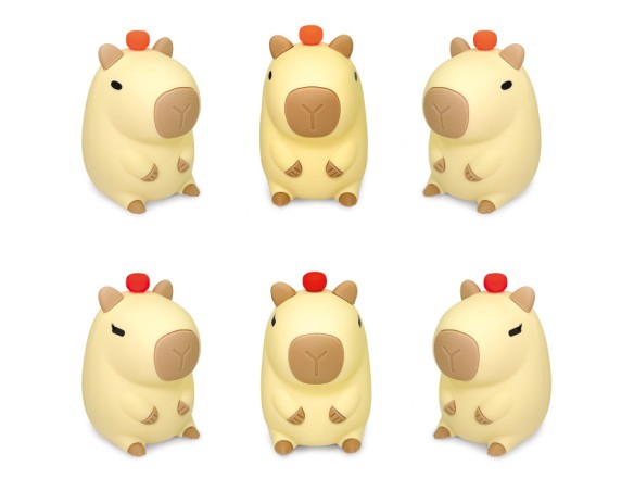LAMPADA NOTTE IN SILICONE CM.9X16X11 BE-CAPPY! CAPIBARA LEBEZ