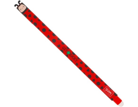 LEGAMI Penna gel cancellabile con punta da 0,7 mm, Get Lucky Ladybug coccinella cancellabile ricaricabile, inchiostro rosso, de