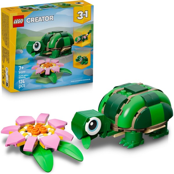 LEGO Creator 31377 3in1 Tartaruga con Fiore di...