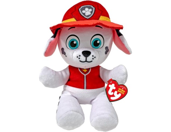 Ty - Collezione Paw Patrol, Marshall, Tutti gli Eroi della Squadra dei Cuccioli in Versione Floppy, Morbido Peluche da Collezio
