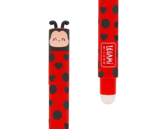 LEGAMI Penna gel cancellabile con punta da 0,7 mm, Get Lucky Ladybug coccinella cancellabile ricaricabile, inchiostro rosso, de