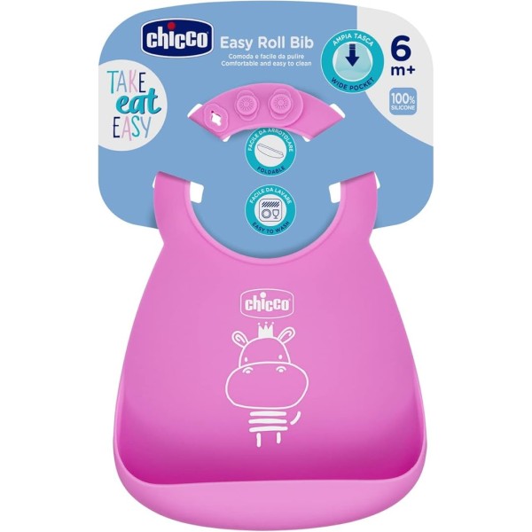 Bavaglino Chicco in silicone facile da arrotolare