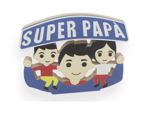 Festa del papà | Scritta in legno 18x15cm super papa'