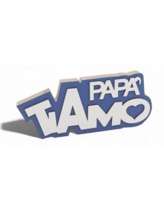 Festa del papà | Scritta in legno 24x10cm ti amo papa' papa'