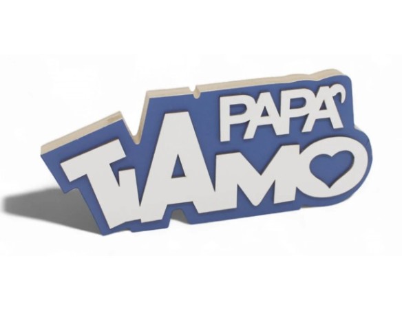 Festa del papà | Scritta in legno 24x10cm ti amo papa' papa'