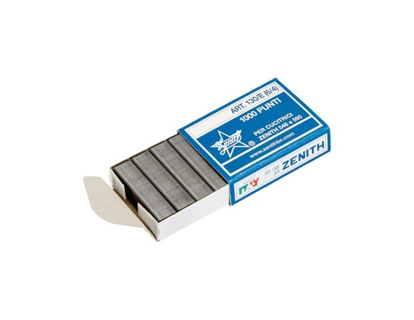 PUNTI METALLICI ZENITH 130/E (6/4) CONF. 1000 PUNTI 130E