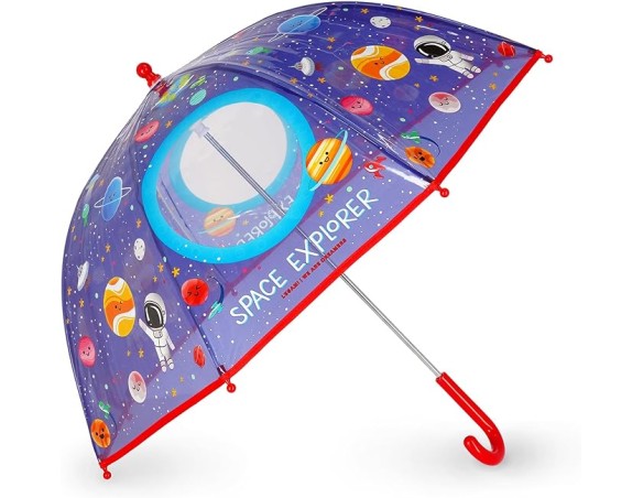 Legami - Ombrello per Bambini Dancin' In The Rain, Tema Space, Struttura Antivento, Apertura manuale, Chiusura in Tessuto con S