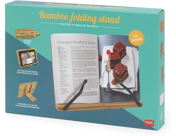 Legami - Leggio Pieghevole in Bamboo, 28x20 cm, Pratico Supporto per Tablet, Libri, Ricettari, Spartiti, Supporto che Può Assum