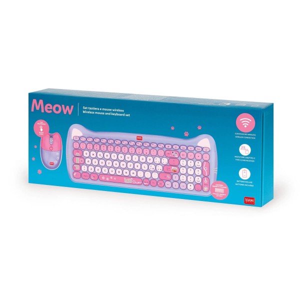 Legami - Set Tastiera E Mouse Wireless - Meow -...