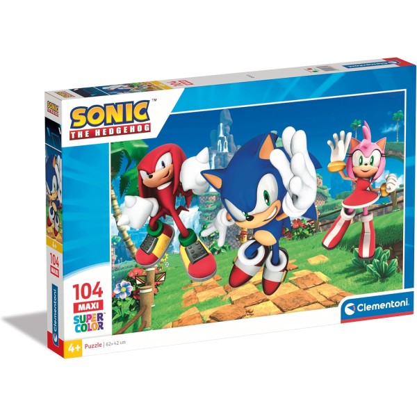 Clementoni- Sonic Supercolor Puzzle-Sonic-104...