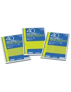 RICAMBI RINFORZATO A4 BIANCO - 10 mm - 1 RIGO - 5MM 100GR...