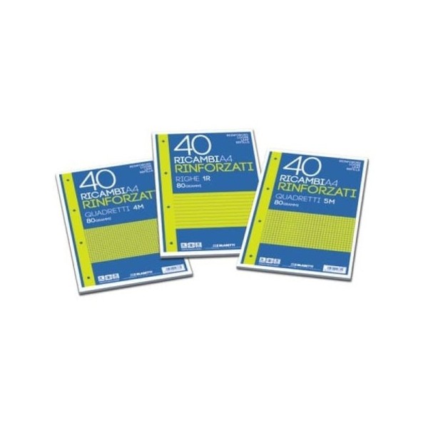 RICAMBI RINFORZATO A4 BIANCO - 10 mm - 1 RIGO -...