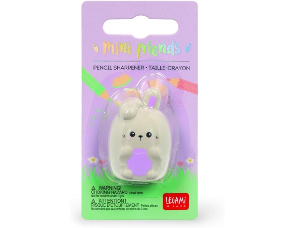 Legami - Temperino Matita - Mini Friends, Tema Bunny, Temperamatite Ideale per Bambini, Facile da Impugnare