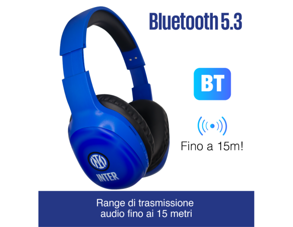 Inter | Cuffie Wireless Bluetooth ZEB - Prodotto ufficiale Inter