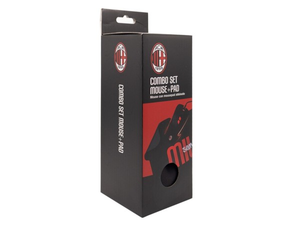 Milan | - TECHMADE COMBO SET GAMING MOUSE+PAD UFFICIALE MILAN