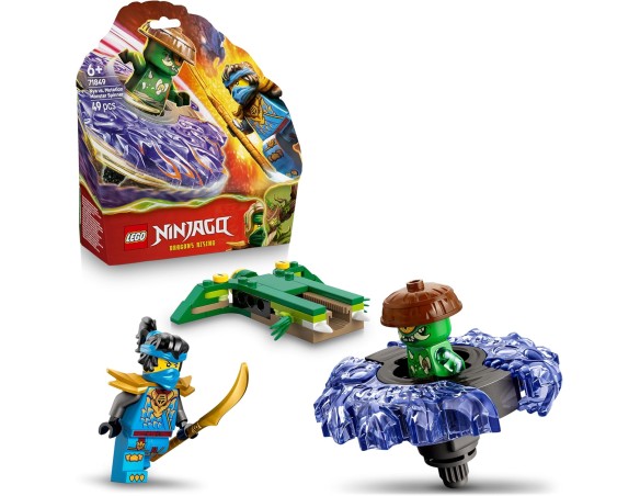 LEGO NINJAGO Nya Contro Spinner Mostro della Mutazione - Giocattolo Ninja Rotante con Lanciatore, Trottola da Combattimento e 2