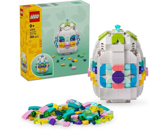 LEGO Uovo di Pasqua Decorativo - Regalo di Pasqua per Bambine e Bambini da 9 Anni - Decorazione Pasquale Giocattolo con Element