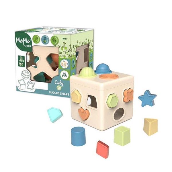 MeMe Green Cuby Cubo Cercaforme in bioplastica