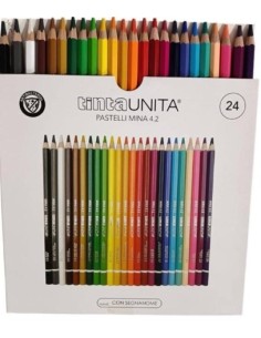 COLORI PASTELLO PASTELLI A DA 24 CON MINA 4.2 mm TINTA UNITA