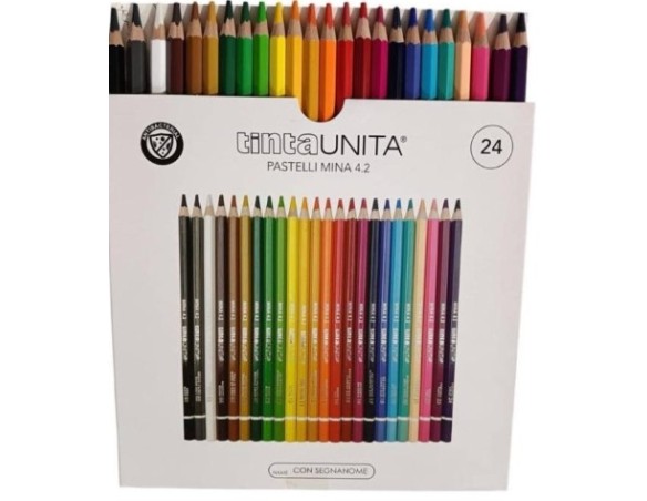 COLORI PASTELLO PASTELLI A DA 24 CON MINA 4.2 mm TINTA UNITA