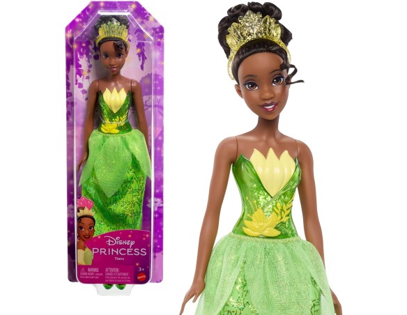 Mattel Disney Princess - Tiana bambola vestita alla moda con capi e accessori scintillanti ispirati al film, giocattolo per bam