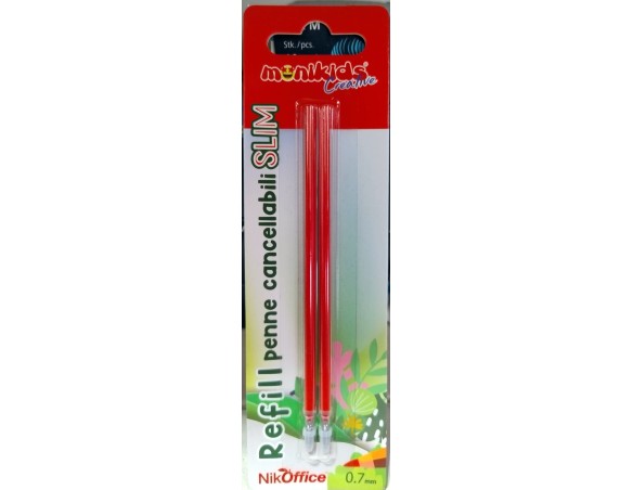 REFIL RICARICA BLISTER 2PZ ROSSO CANCELLABILE UNIVERSALI compatibili LEGAMI NIKOFFICE MONIKIDS
