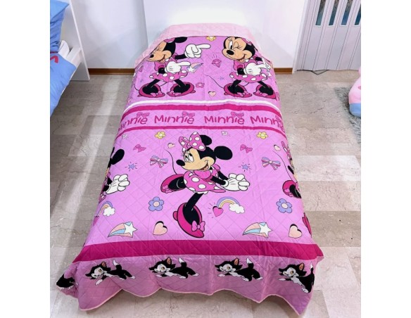 Minnie | Copriletto Trapuntato 150x250cm Letto Singolo Trapunta Leggera Disney Minnie