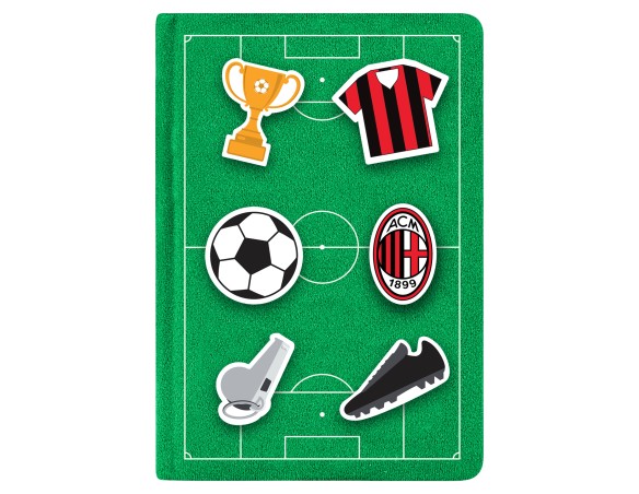 Milan | Quaderno notebook in tessuto con Patch in Silicone milan ufficiale