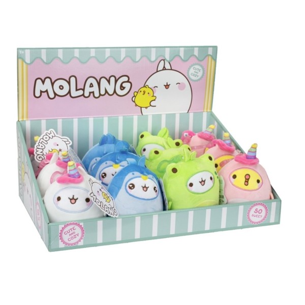 Molang Peluche 13cm + Bagclip assortiti molang