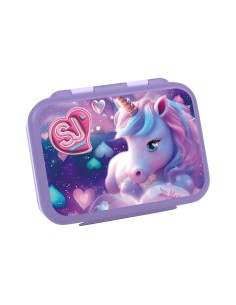 Portamerenda sj gang acc. Seven in acciaio unicorno bimba